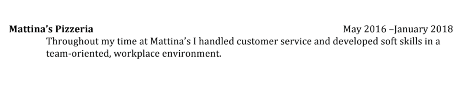 Résumé snippet